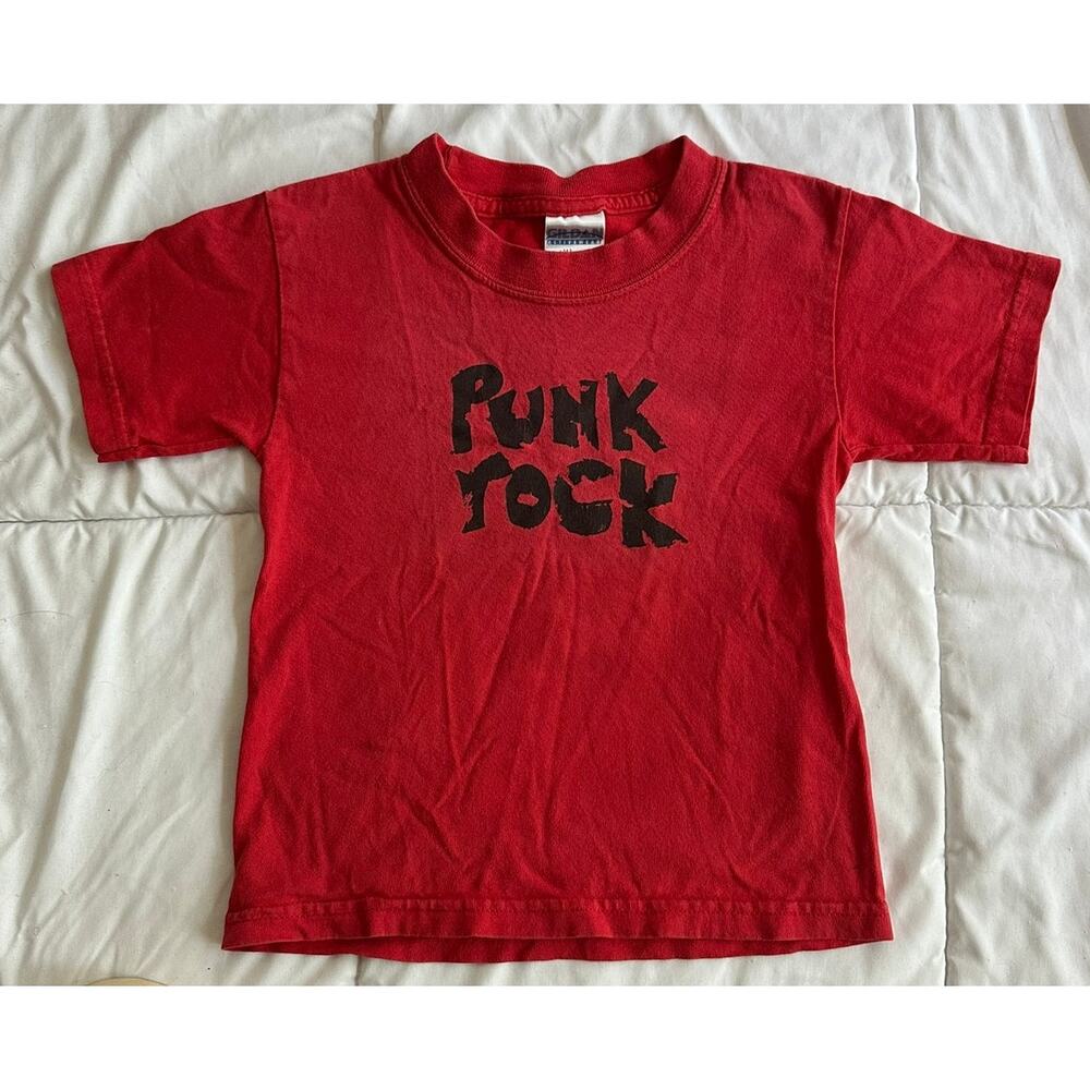 Kid's Punk Rock T Shirt Red